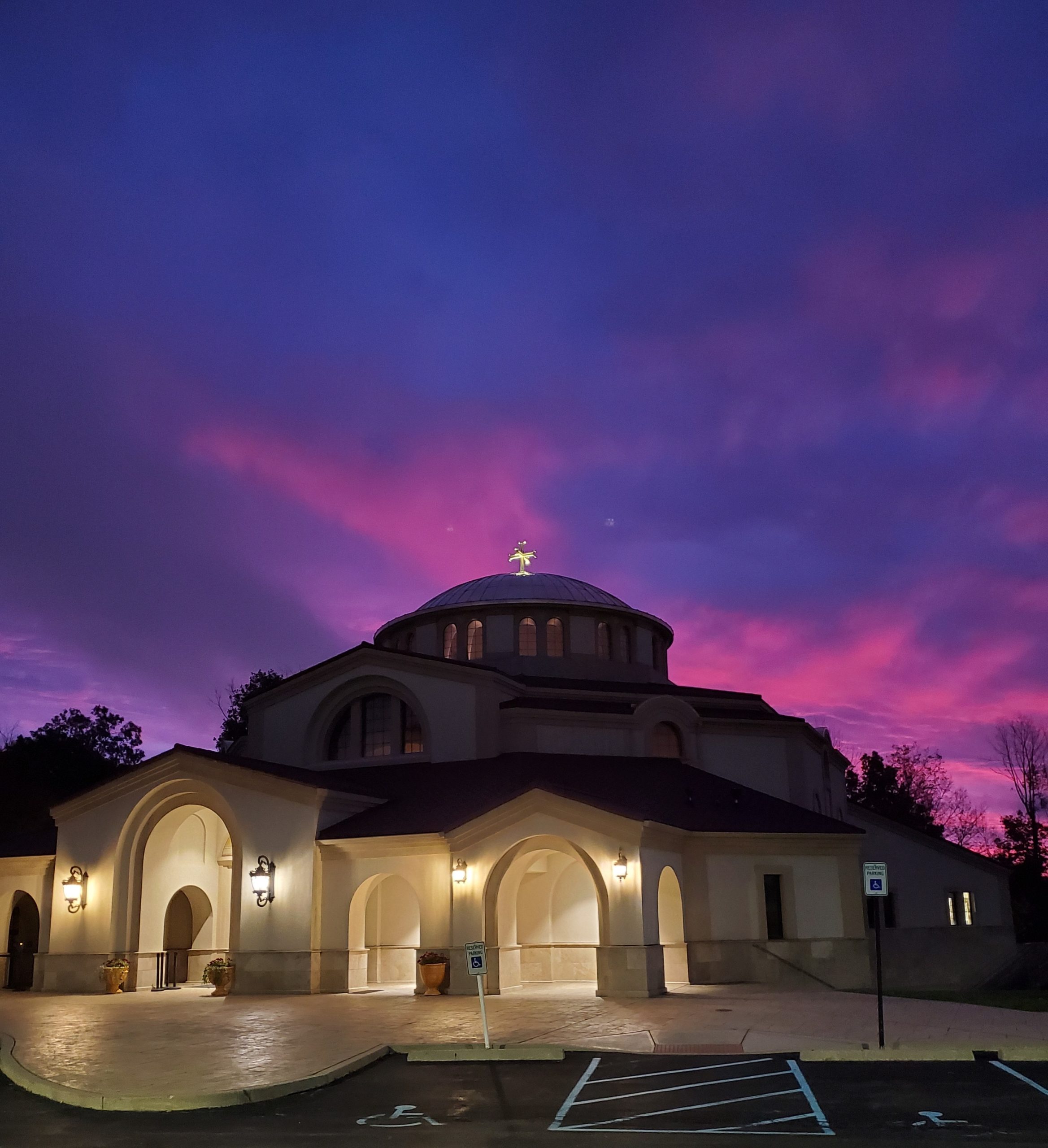 Church at dusk
