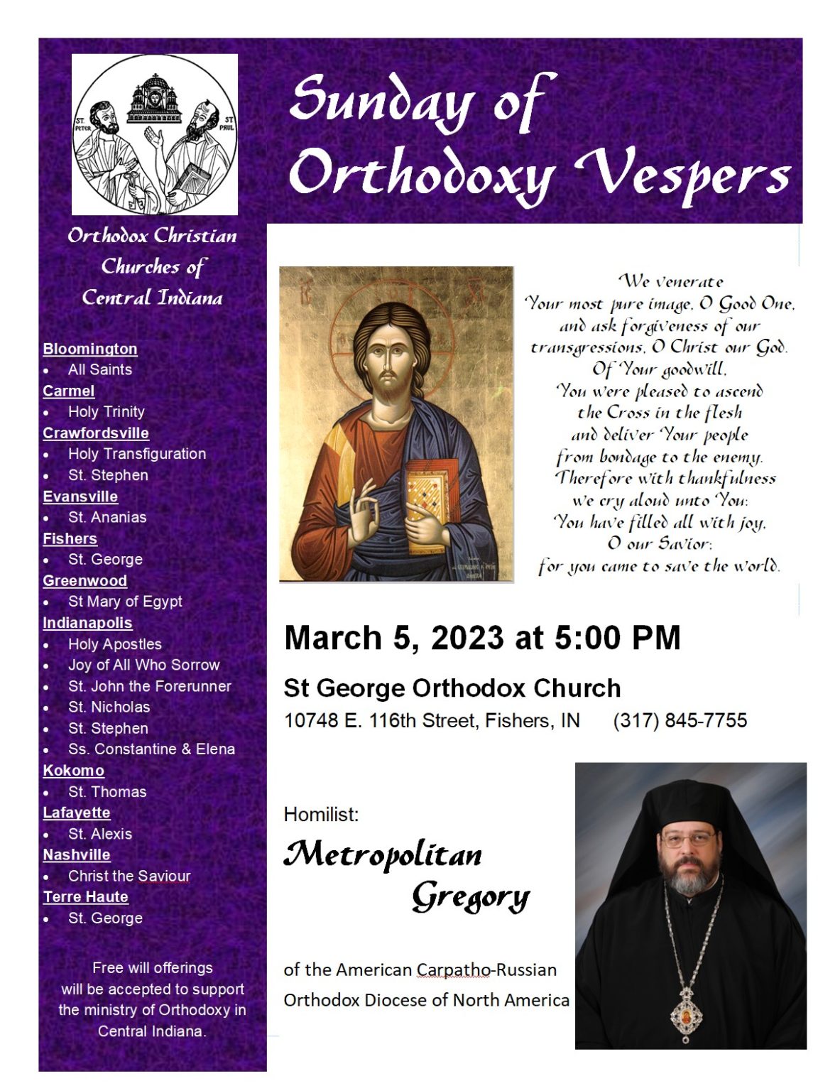 Sunday of Orthodoxy Vespers St. Orthodox Church